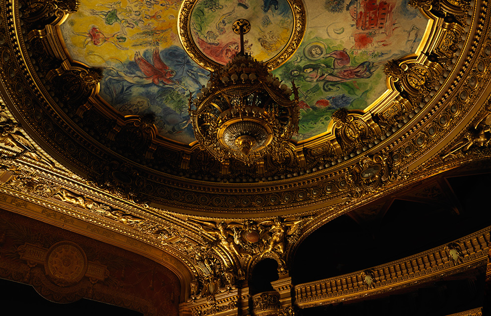 Olaf- Daniel Meyer, Olaf-Daniel Meyer, Sabine Hartl, Fotograf Paris France Architektur, Welterbe, Denkmalschutz, Sehenswürdigkeit , photographe architecture, patrimoine monuments site touristique , photographer architecture heritage point of interest, Opéra Garnier,  Palais Garnier, Ballet de l’Opéra de Paris, Phantom der Oper, ceiling from Marc Chagall, Paris, France, The Phantom of the Opera, Le Fantôme de l'Opéra, place de l'Opéra, Charles Garnier, Opéra national de Paris, Réunion des opéras de France, inside, l'intérieur, innen, lustre, Kronleuchter, chandelier, cupola, 